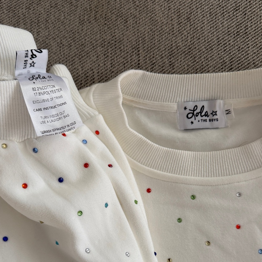 Lola and the Boys Women’s Sweatsuit - multi colored rhinestones - Picture 2 of 3
